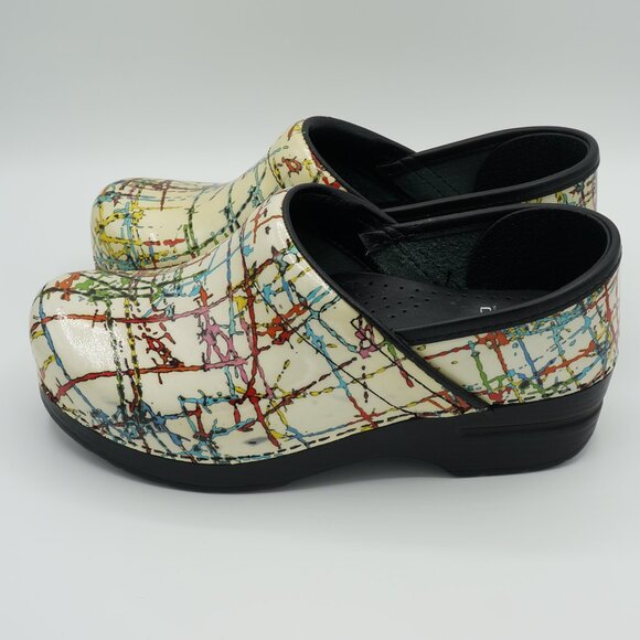 Dansko Milticolor Abstract Rainbow Paint Spatter Clogs Women's Size 36 (EU) - Picture 2 of 10